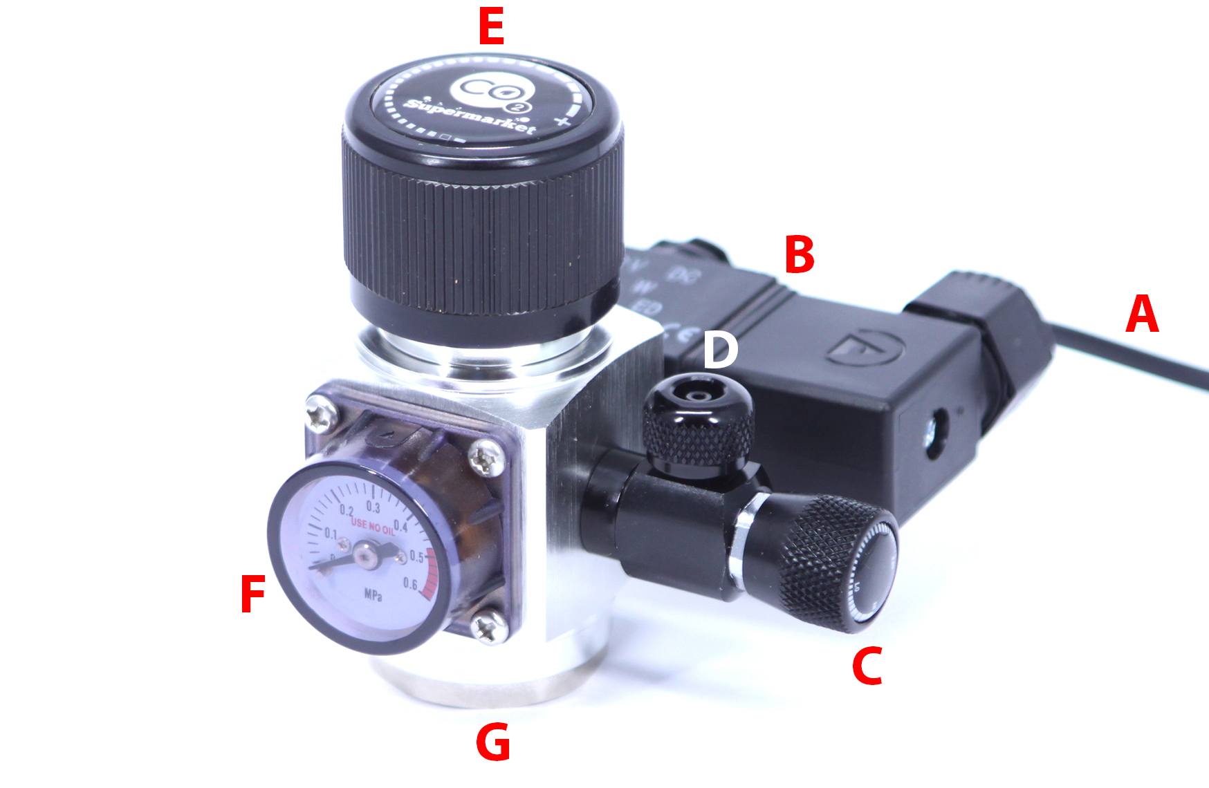 Aufbau des einstufigen CO2-Reglers